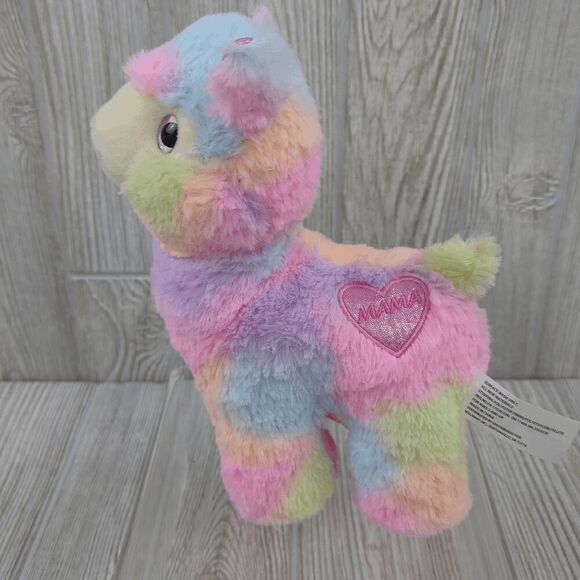 Rainbow Llama Alpaca Plush Mama Patch Sparkly Pink 10" - Picture 2 of 7